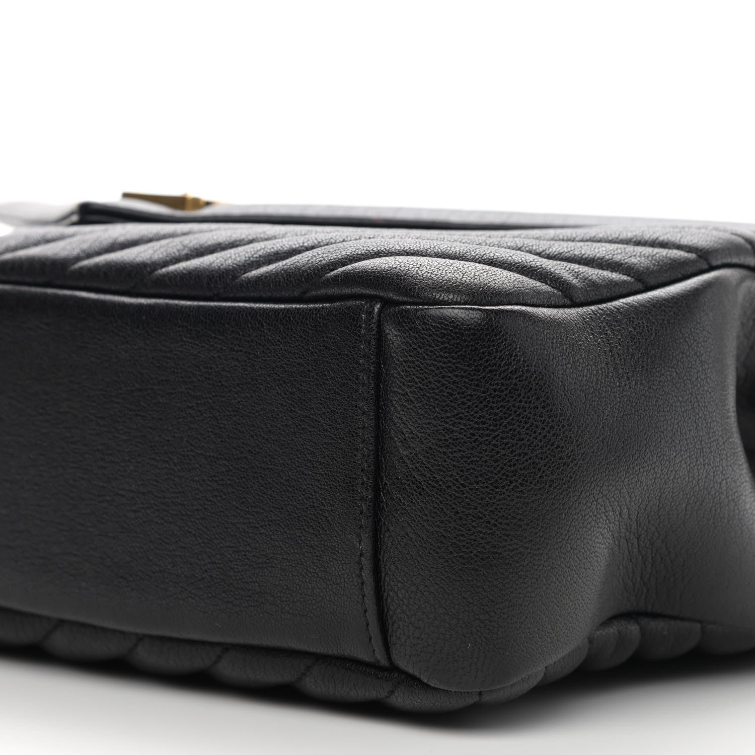 Saint Laurent Sheepskin Matelasse Chevron Monogram Large College Satchel Black 10 of 11