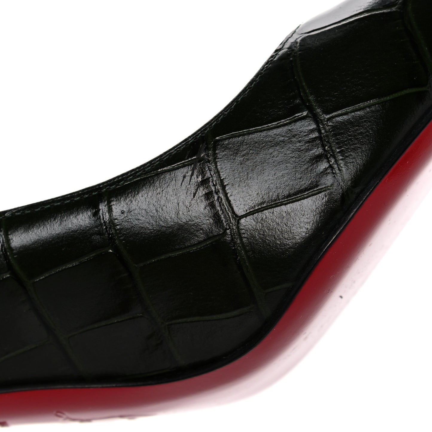 Calfskin Crocodile Embossed Kate 85 Pumps 37 Forest Night