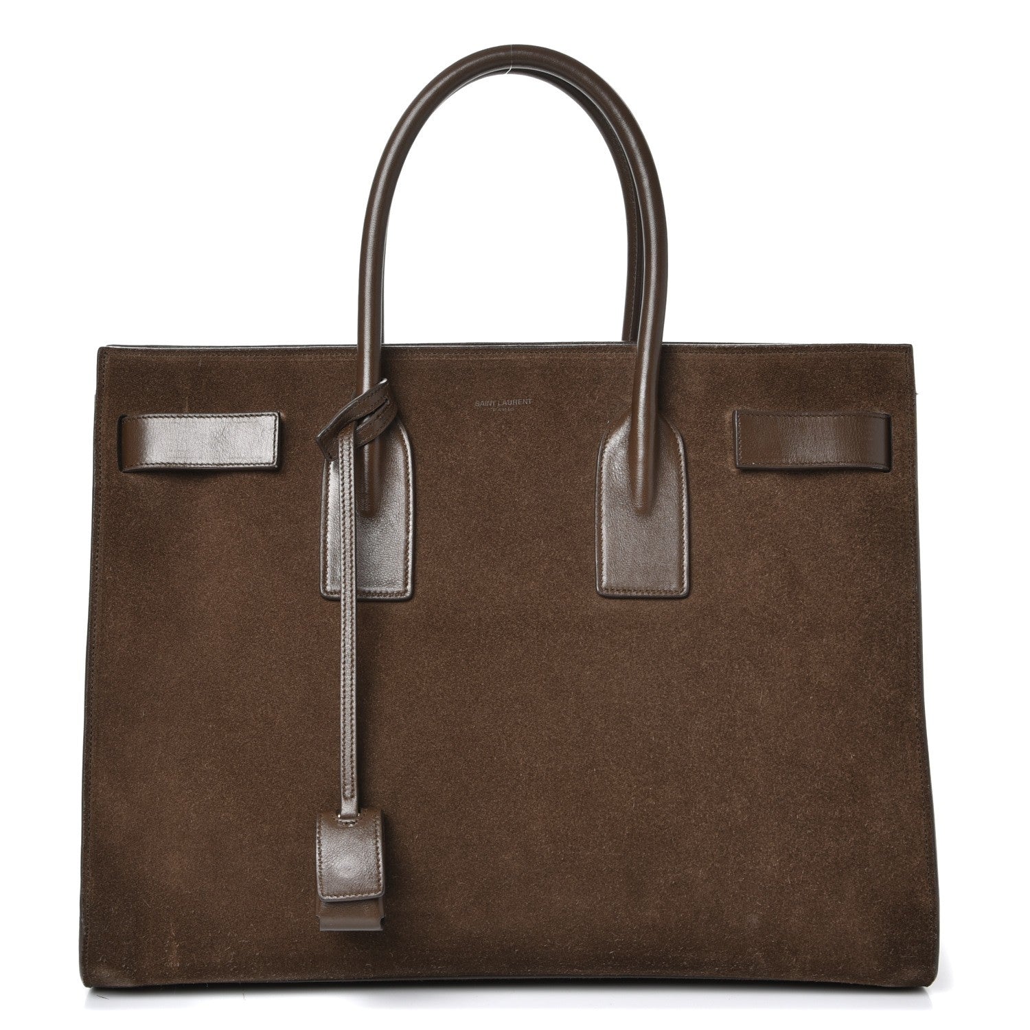 Saint Laurent Suede Large Sac De Jour Carryall Military Brown 1 of 18