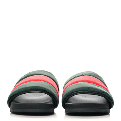 Gucci Nylon Web Womens Slide Sandals 37 Black Green Red 3 of 10