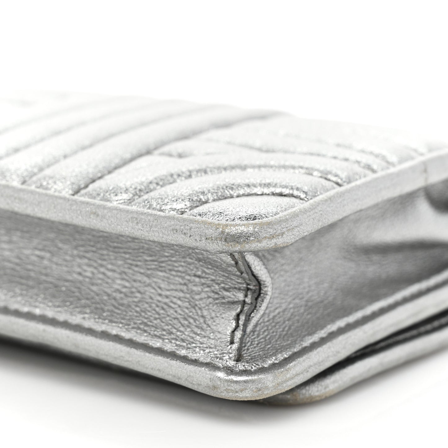 Metallic Nappa Impunture Embellished Diagramme Mini Bag Cromo