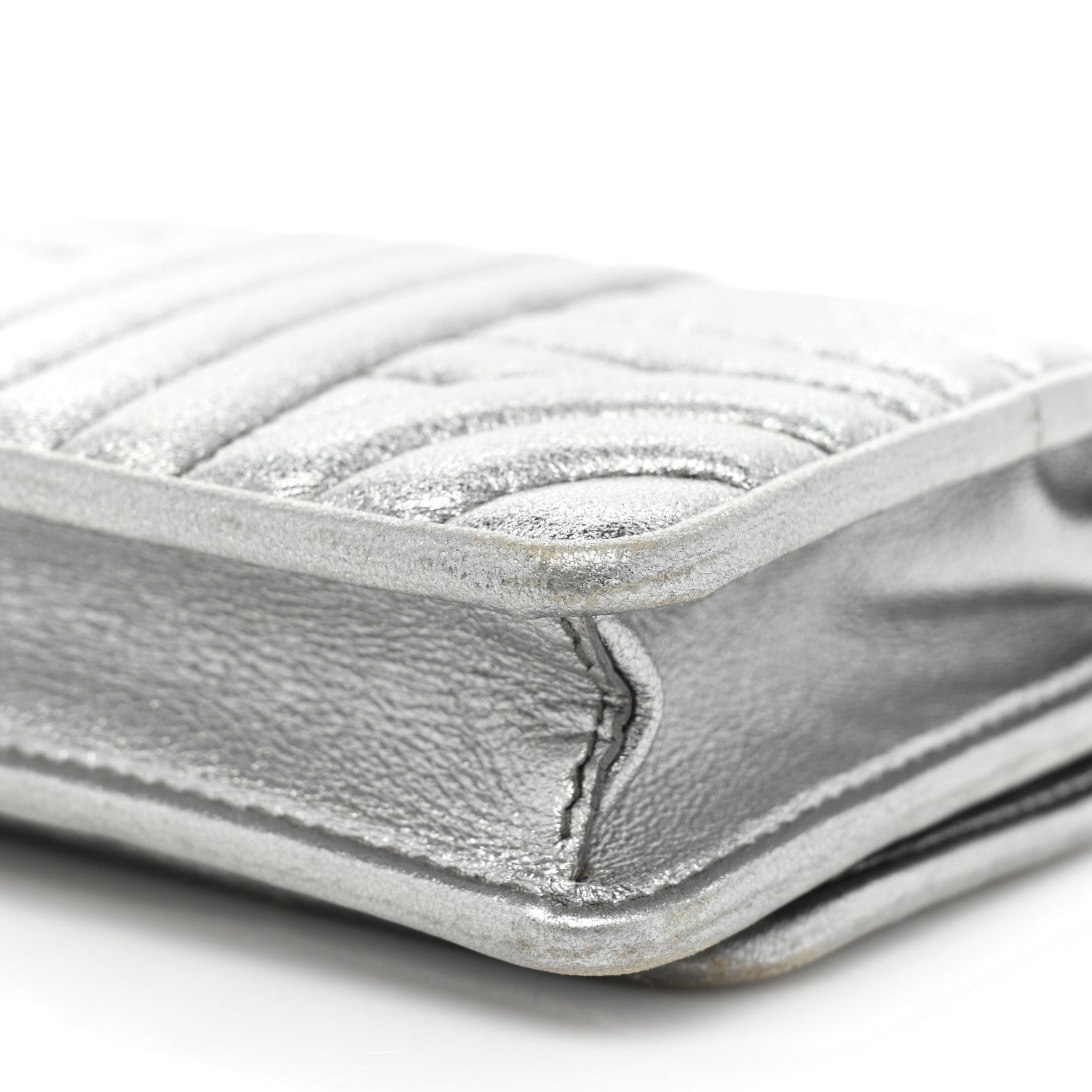 Prada Metallic Nappa Impunture Embellished Diagramme Mini Bag Cromo 11 of 14