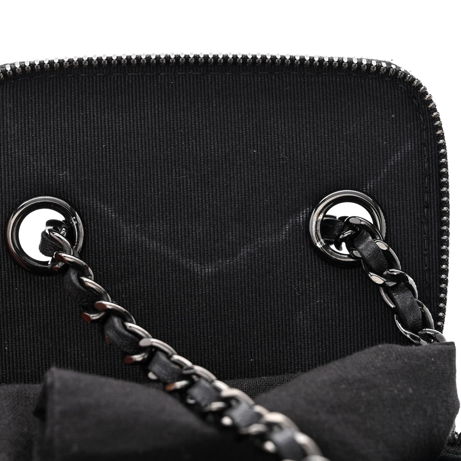 Chanel Velvet Quilted Mini Vanity Case With Chain Black 11 of 11
