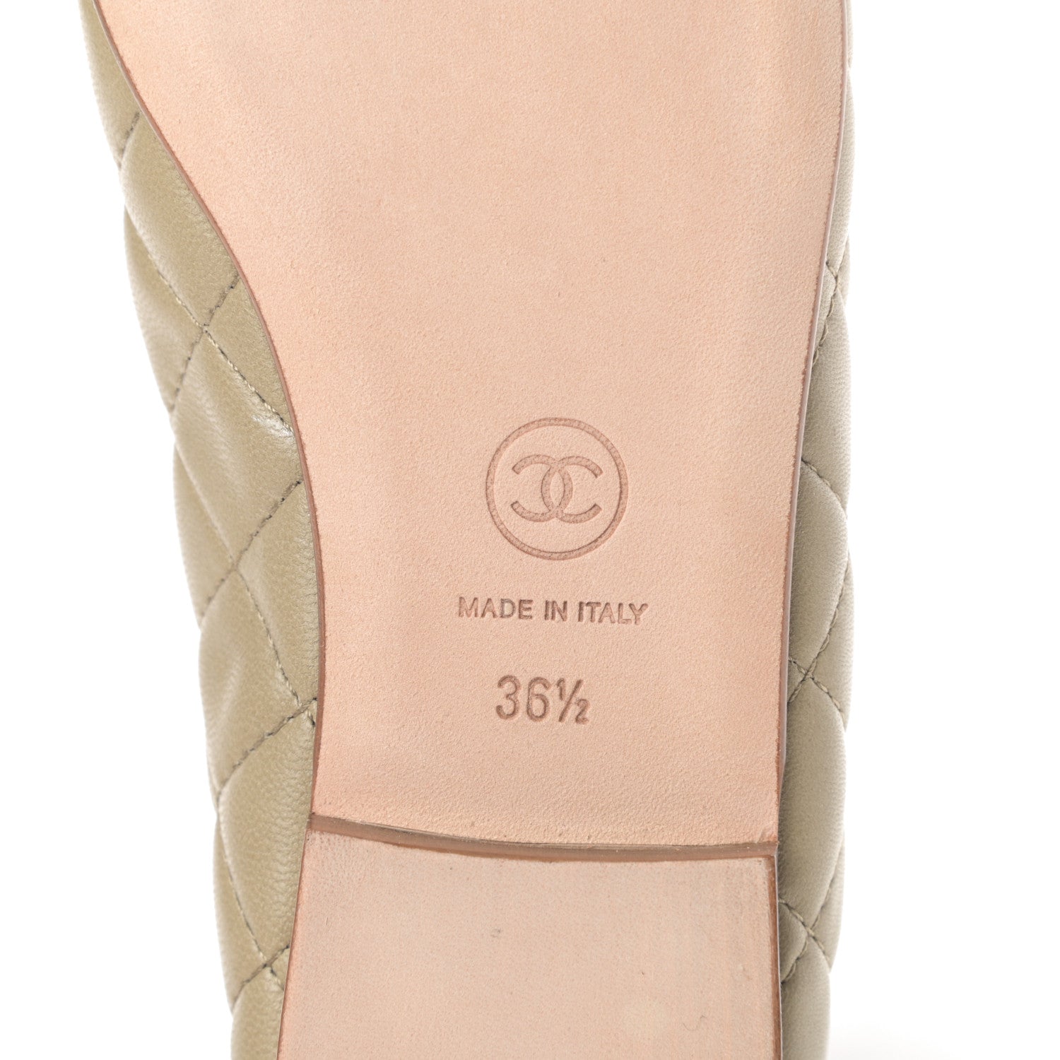Chanel Lambskin Quilted Cap Toe Ballerina Flats 36.5 Beige Fonce 6 of 12