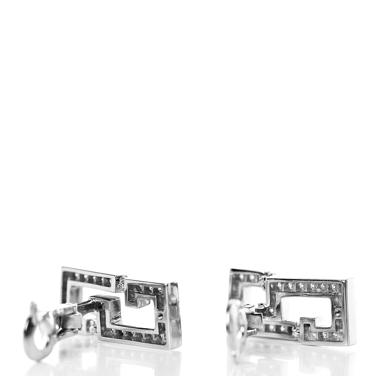 18K White Gold Diamond Le Baiser Du Dragon Clip-On Earrings