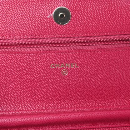 Chanel Caviar Quilted Wallet on Chain WOC Fuchsia 6 of 11