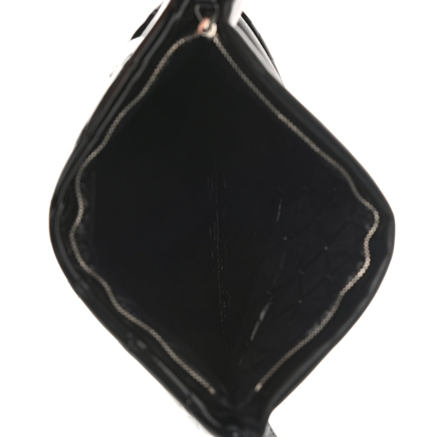Patent Calfskin Quilted Beauty CC Clutch Black