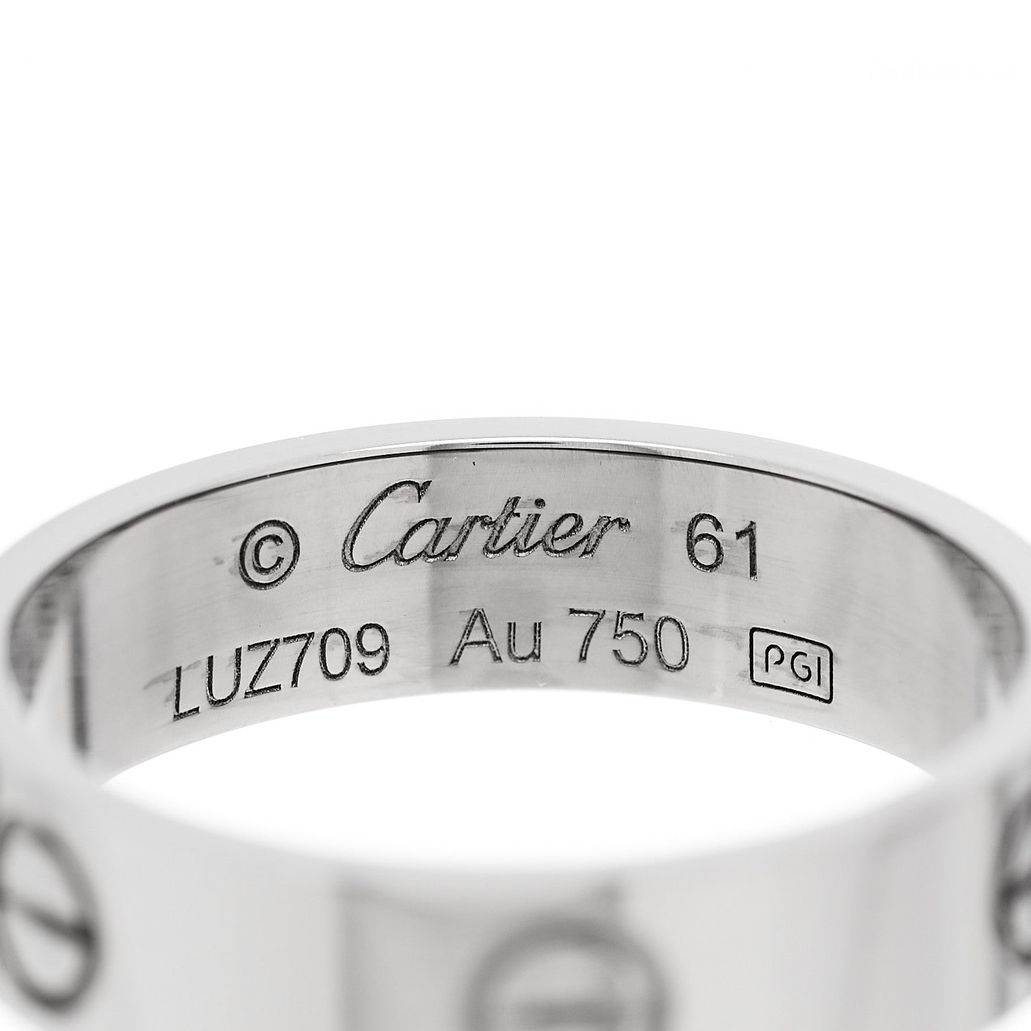 Cartier 18K White Gold 5.5mm LOVE Ring 61 9.5 4 of 4