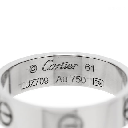 Cartier 18K White Gold 5.5mm LOVE Ring 61 9.5 4 of 4