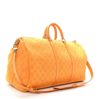 Louis Vuitton Denim Monogram Keepall Bandouliere 50 Ocre 2 of 9