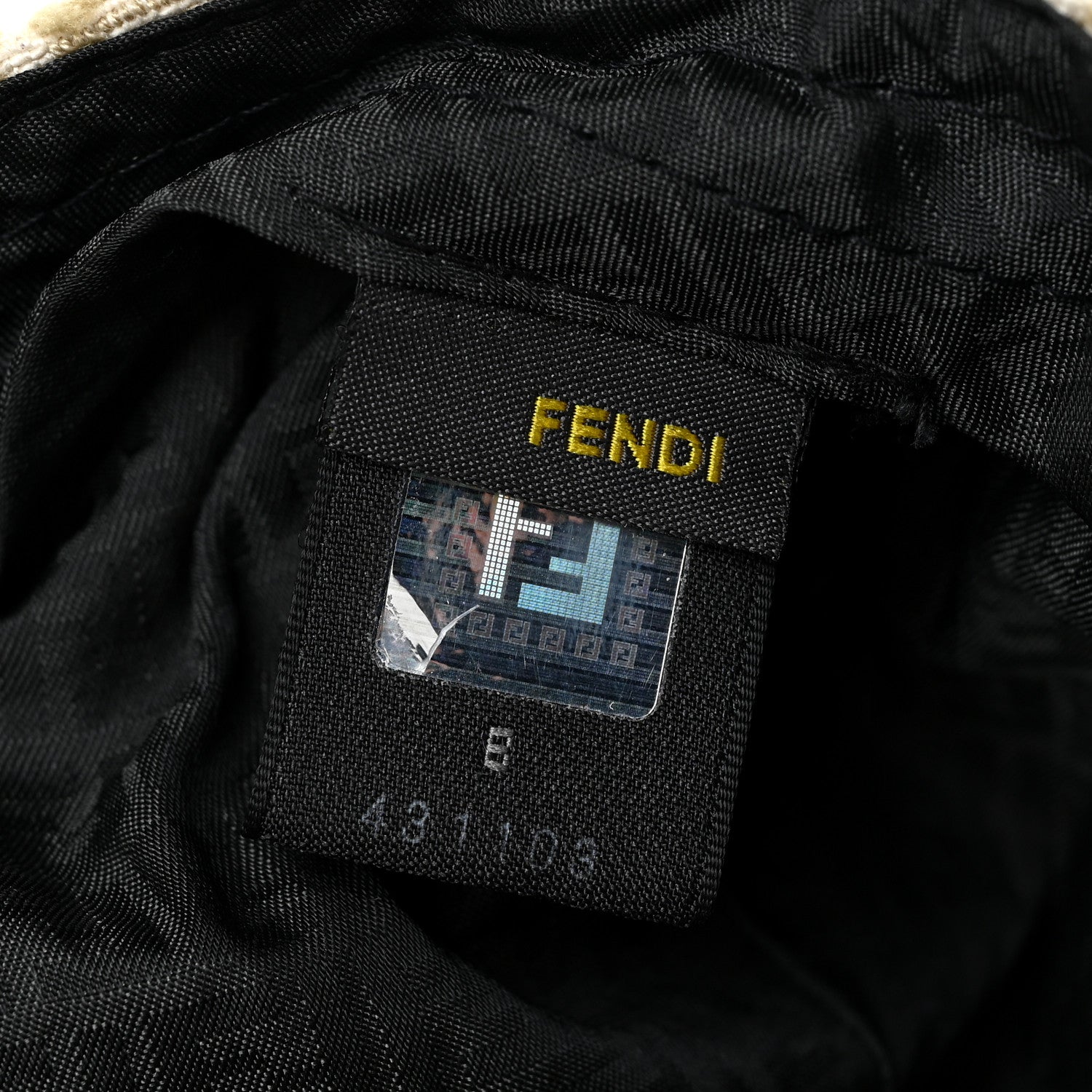 Fendi Velvet Jacquard FF Baseball Hat Camello Beige 6 of 6