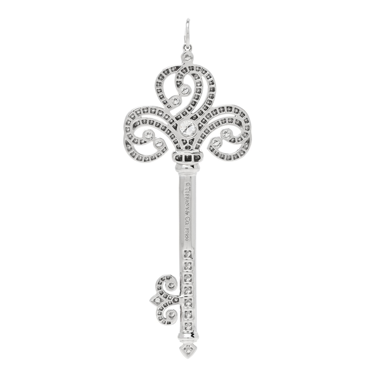 Platinum Diamond Enchant Heart Key Pendant