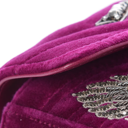 Gucci Velvet Matelasse Embroidered Mini GG Marmont Shoulder Bag Bordeaux 11 of 11