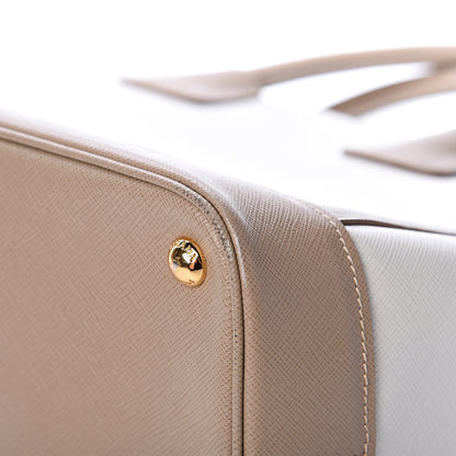 Prada Saffiano Lux Bi-Color Tote Talco Visone 11 of 17