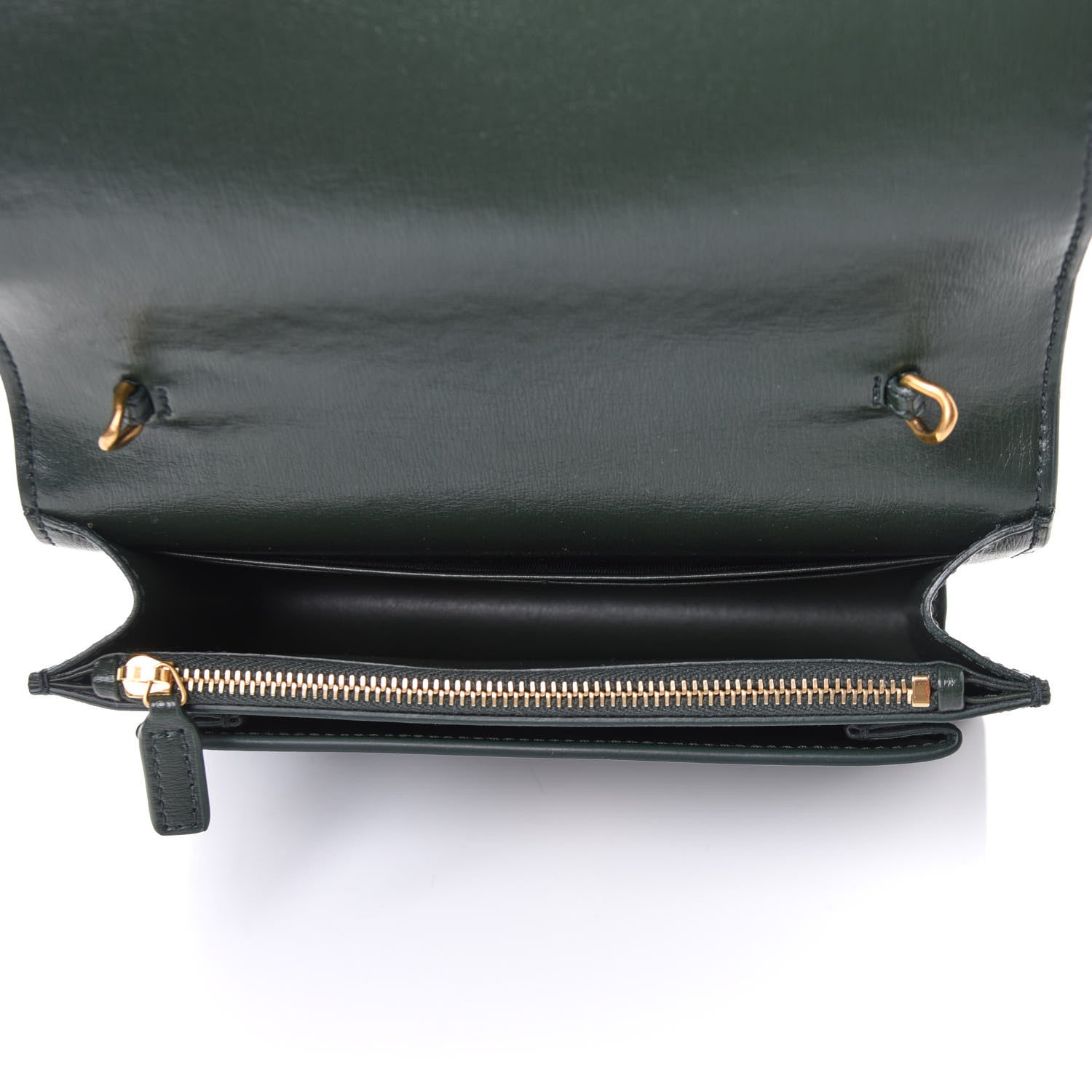 Saint Laurent Calfskin Monogram Sunset Chain Wallet Green 4 of 4