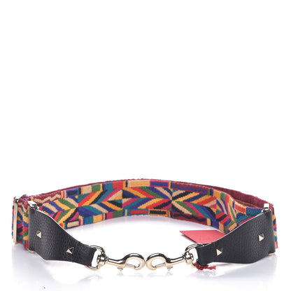 Valentino Garavani Canvas Native Couture 1975 Embroidered Rockstud Guitar Strap Multicolor 1 of 3