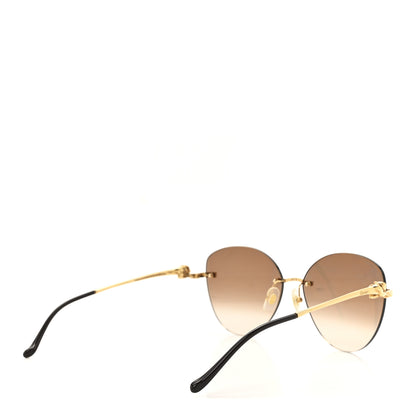 Cartier Panthere De Cartier Rimless Sunglasses CT0269S Brown 4 of 8