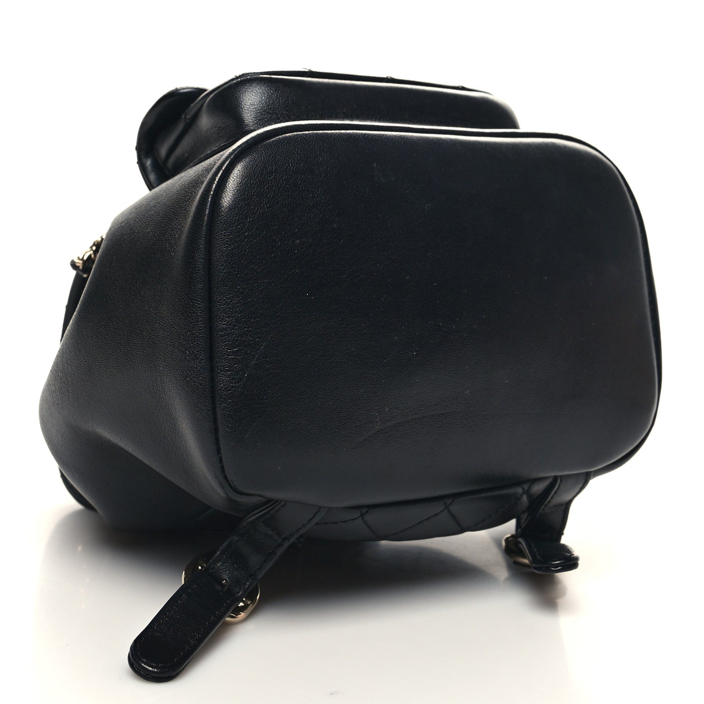 Lambskin Quilted Small Duma Drawstring Backpack Black