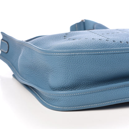Hermes Taurillon Clemence Evelyne III GM Blue Jean 8 of 10