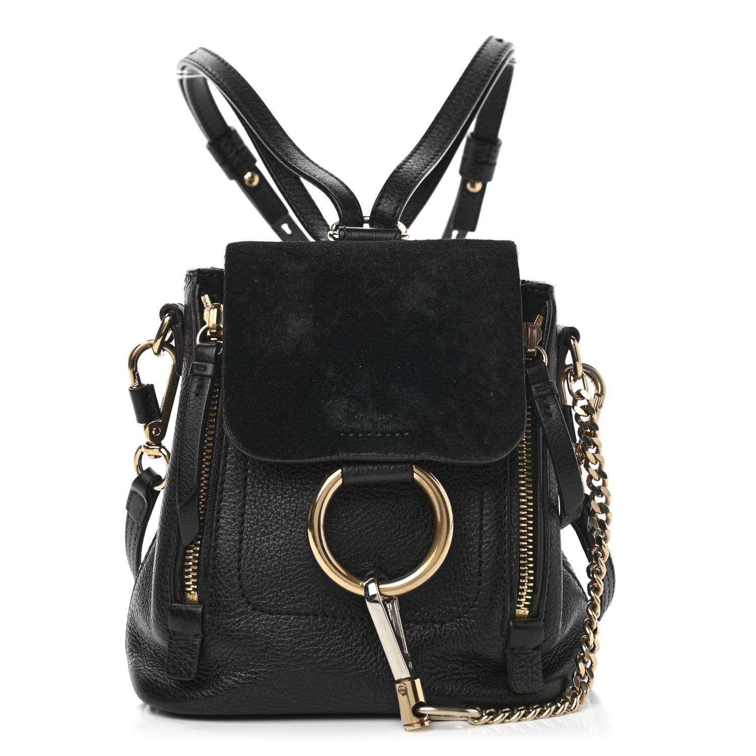 Chloe Suede Calfskin Mini Faye Backpack Black 1 of 12