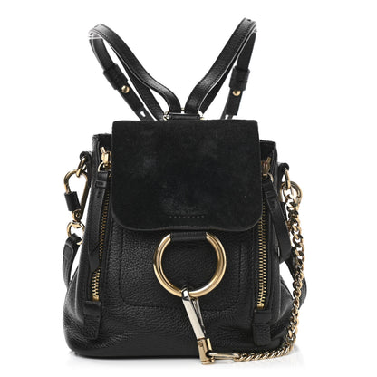 Chloe Suede Calfskin Mini Faye Backpack Black 1 of 12