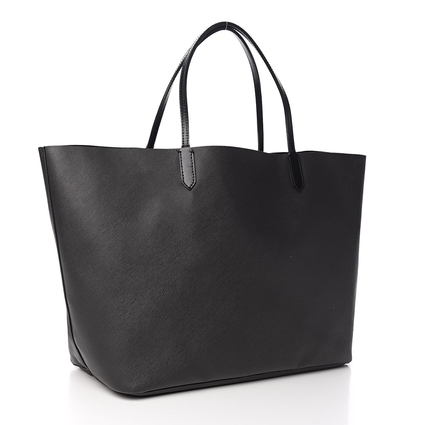 Textured Coated Canvas Rottweiler Pint Large Antigona Tote Black
