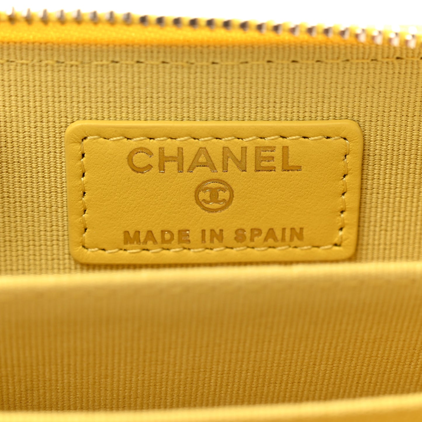 Caviar Quilted Zip Coin Purse Yellow