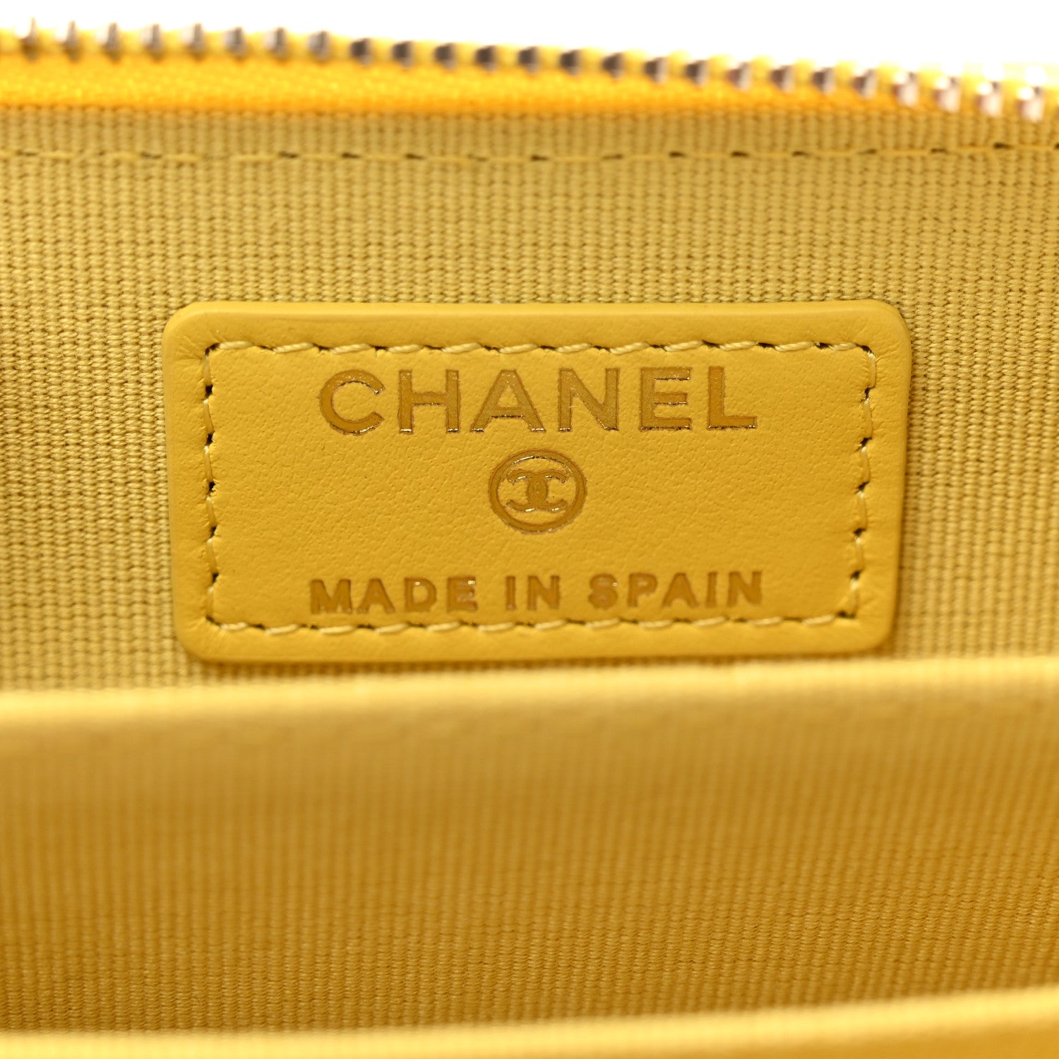 Chanel Caviar Quilted Zip Coin Purse Yellow 5 of 6