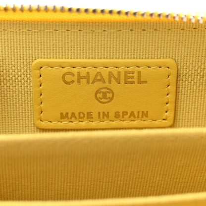 Chanel Caviar Quilted Zip Coin Purse Yellow 5 of 6