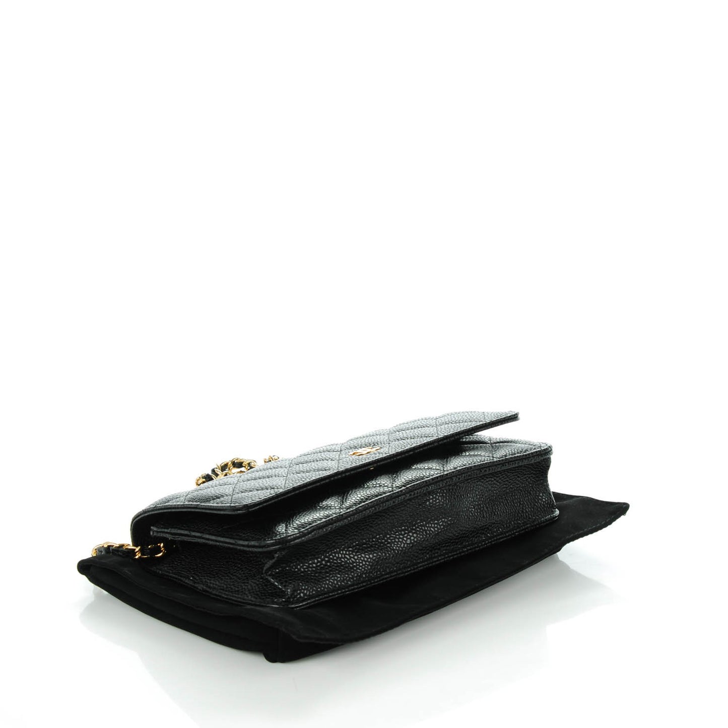 Caviar Quilted Wallet On Chain WOC Black