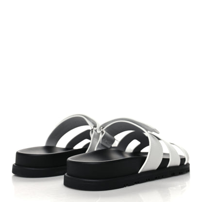 Hermes Calfskin Womens Chypre Sandals 37.5 White 4 of 8