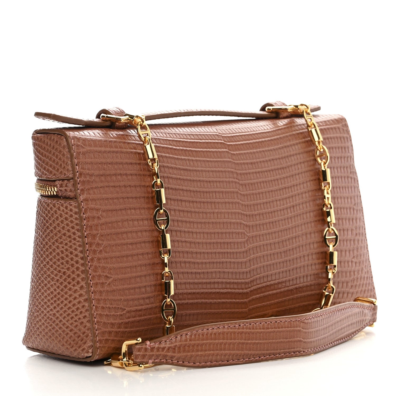Loro Piana Lizard L19 Extra Pocket Pouch Brown 3 of 10