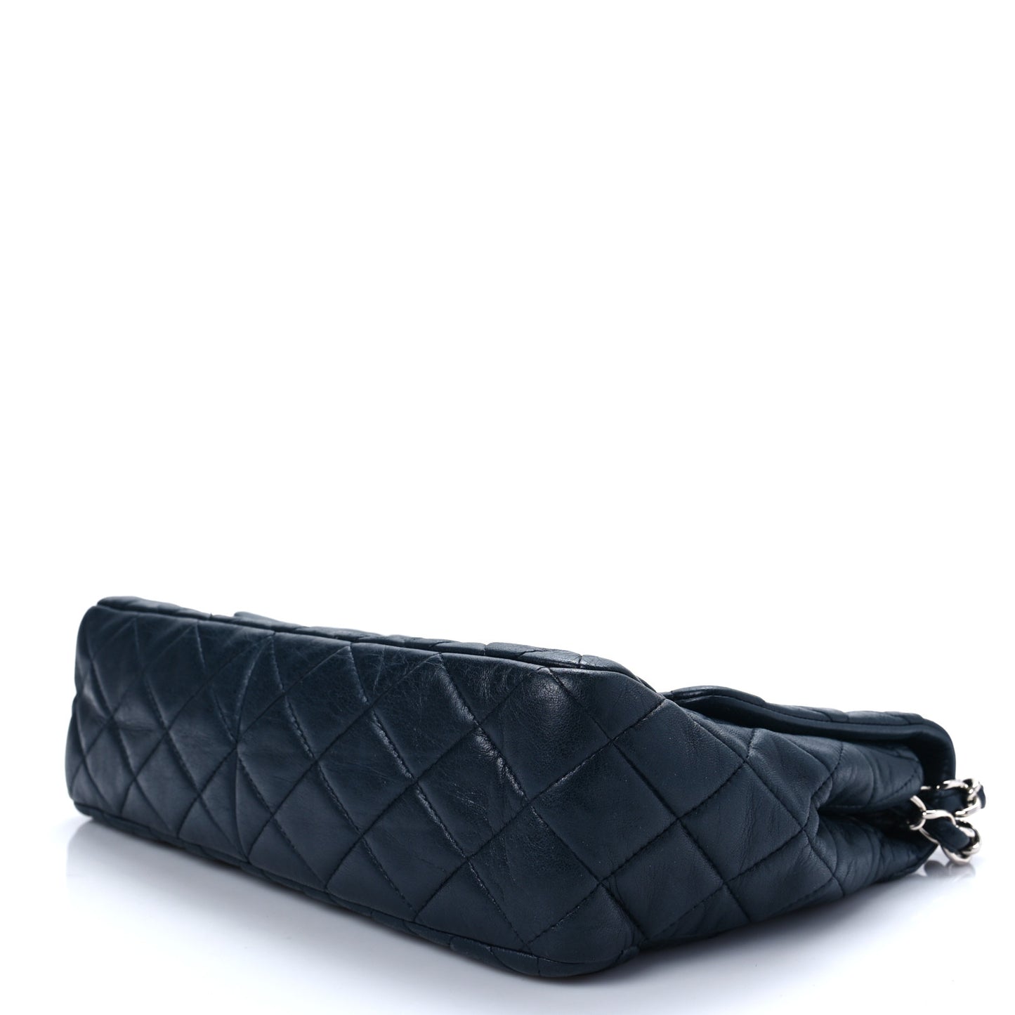 Lambskin Quilted Jumbo Single Flap Navy