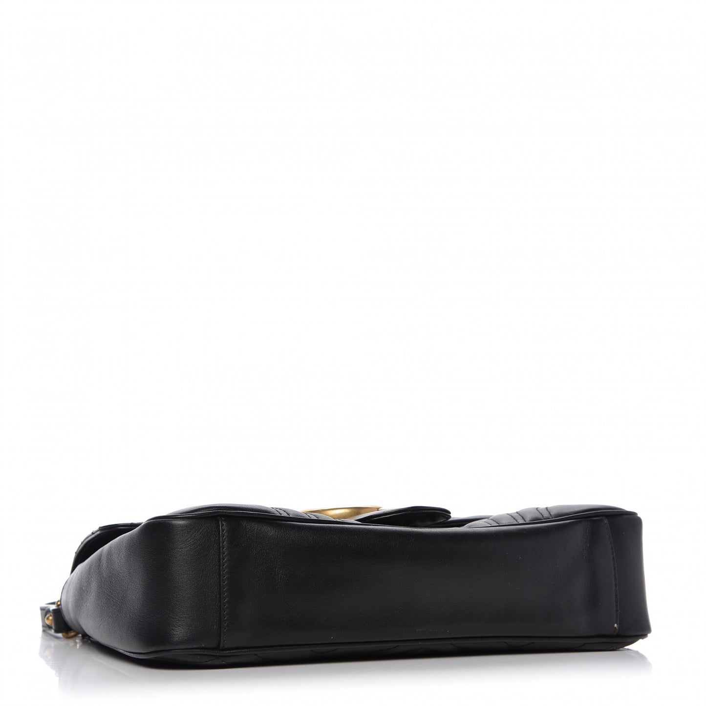 Calfskin Matelasse Medium GG Marmont Shoulder Bag Black