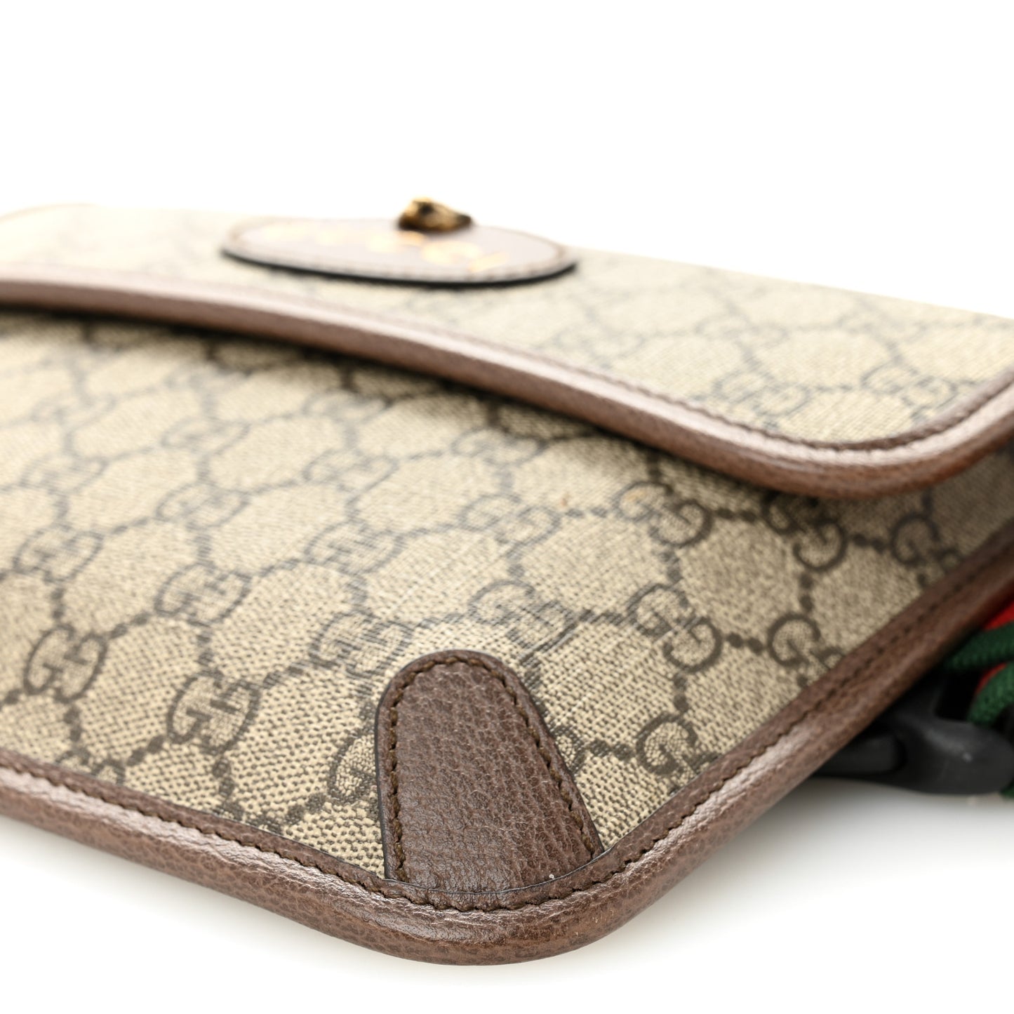 GG Supreme Monogram Neo Vintage Web Belt Bag Brown