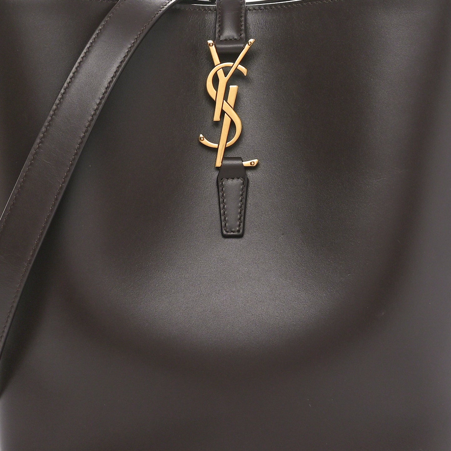 Shiny Calfskin Le 37 Bucket Bag Arabica