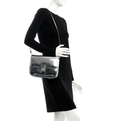 Celine Mirror Box Calfskin Medium Classic Box Flap Bag Silver 2 of 15