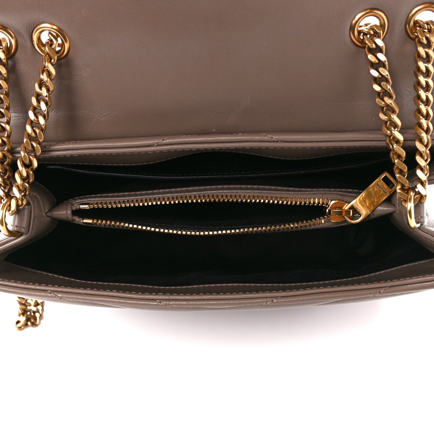 Saint Laurent Calfskin Y Quilted Monogram Small Loulou Chain Satchel Taupe 5 of 11