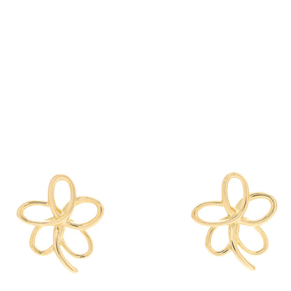 Tiffany 18K Yellow Gold Flower Stud Earrings 1 of 6
