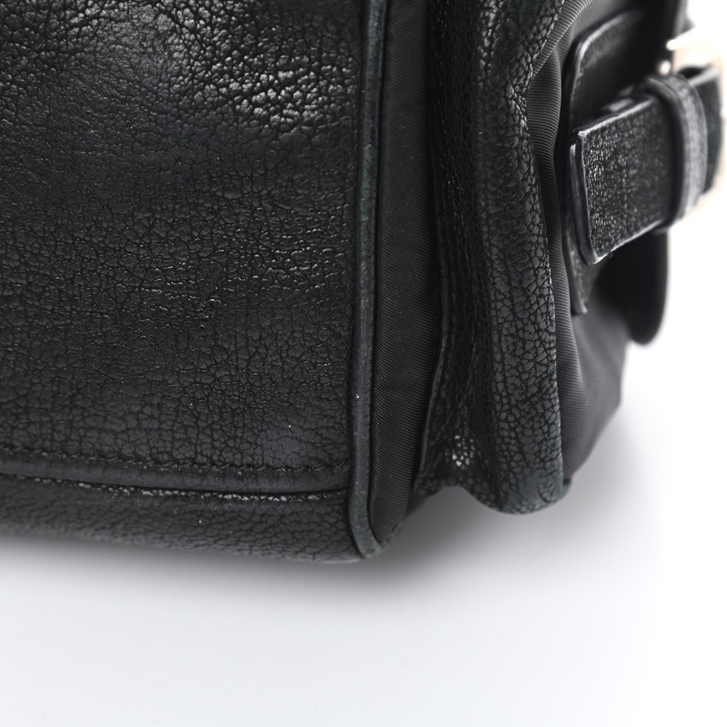 Prada Tessuto Nylon Calfskin Shoulder Bag Black 12 of 15