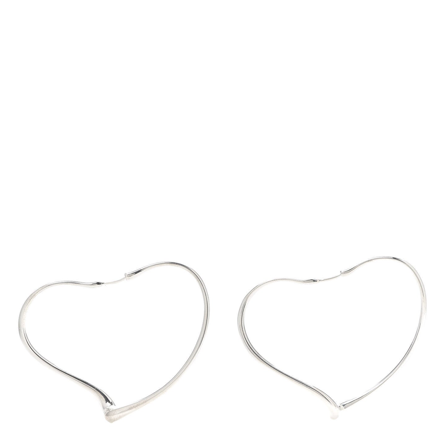 Sterling Silver Large Elsa Peretti Open Heart Hoop Earrings