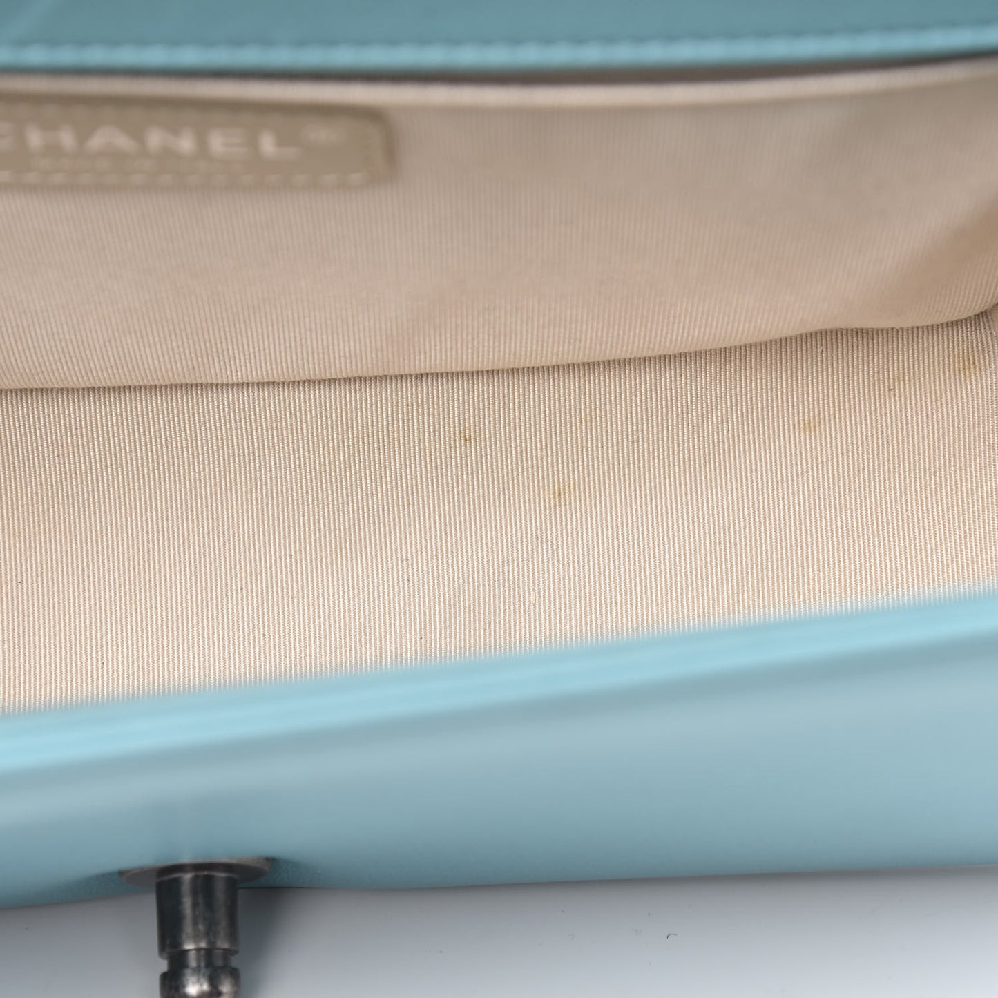 Lambskin Quilted Medium Boy Flap Turquoise