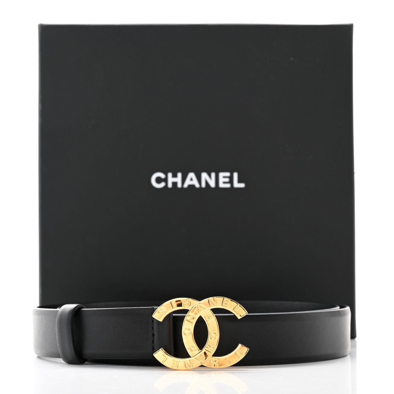 Chanel Calfskin Paris Button CC Belt 90/36 Black 9 of 9