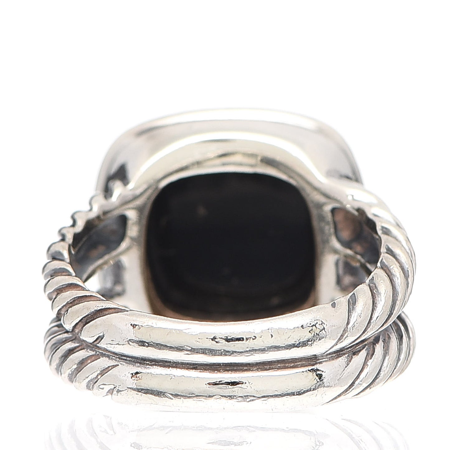 Sterling Silver Diamond Black Onyx 11mm Albion Ring 52 6