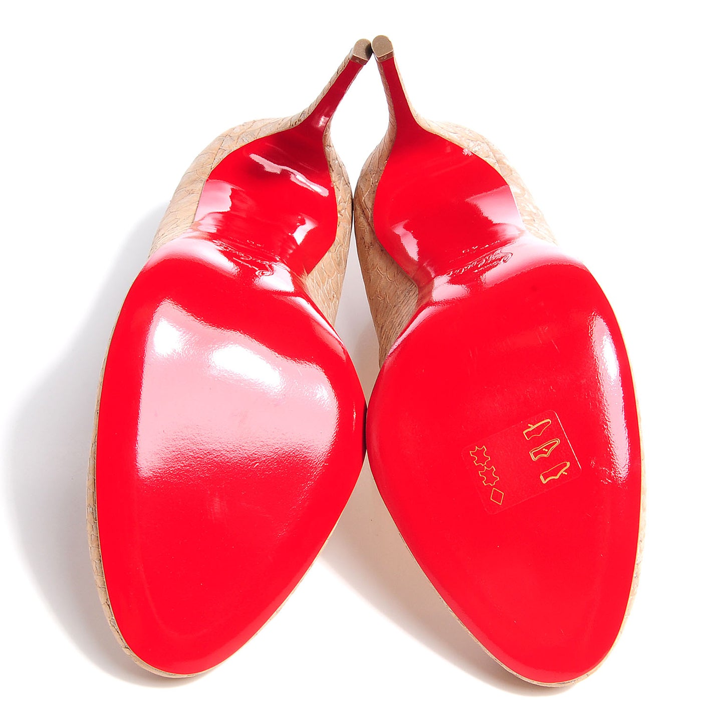 Snake Embossed Cork Fifi 120 Pumps 40 Beige
