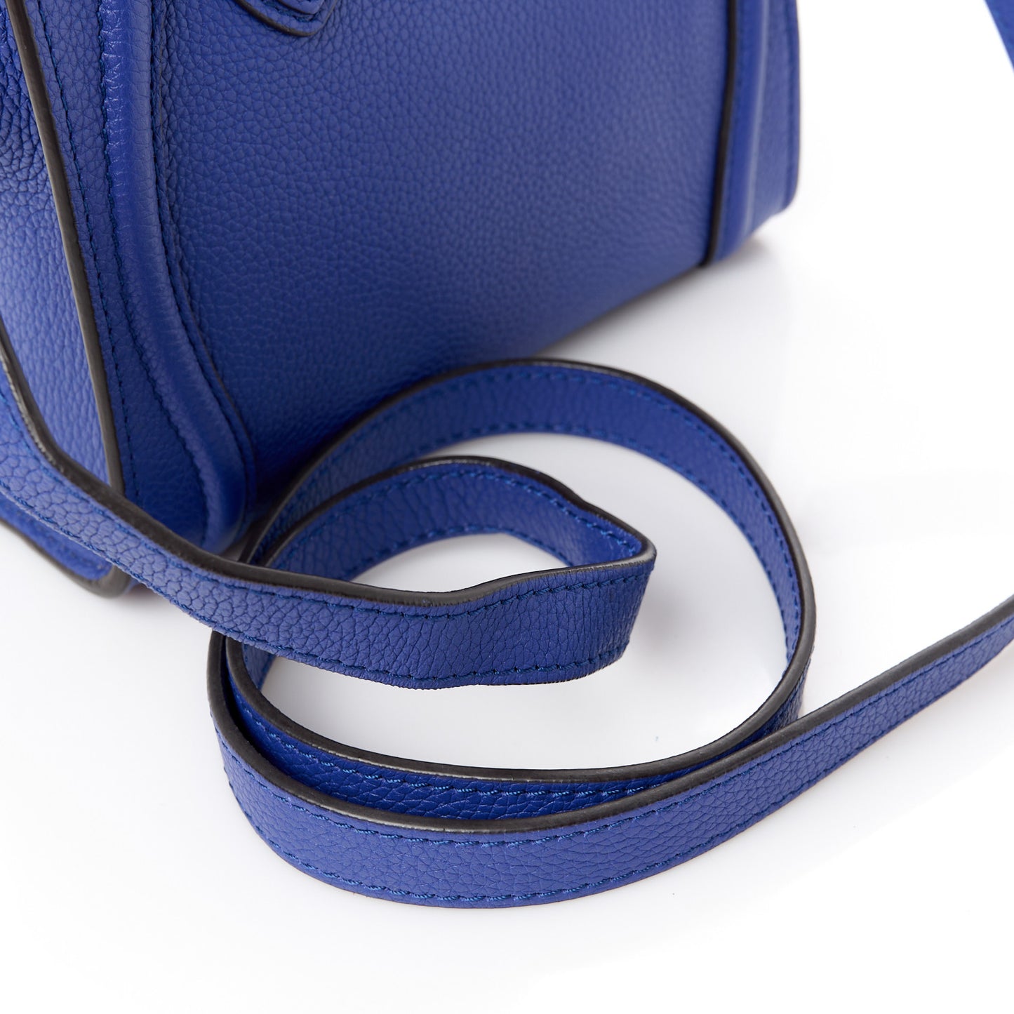 Drummed Calfskin Nano Luggage Indigo