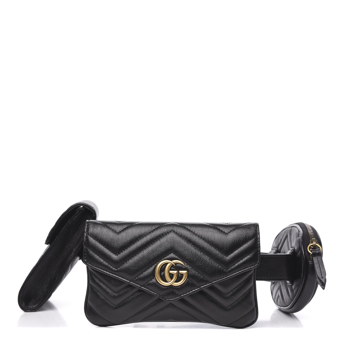 Calfskin Matelasse GG Marmont 2.0 Multi Belt Bag 85 34 Black