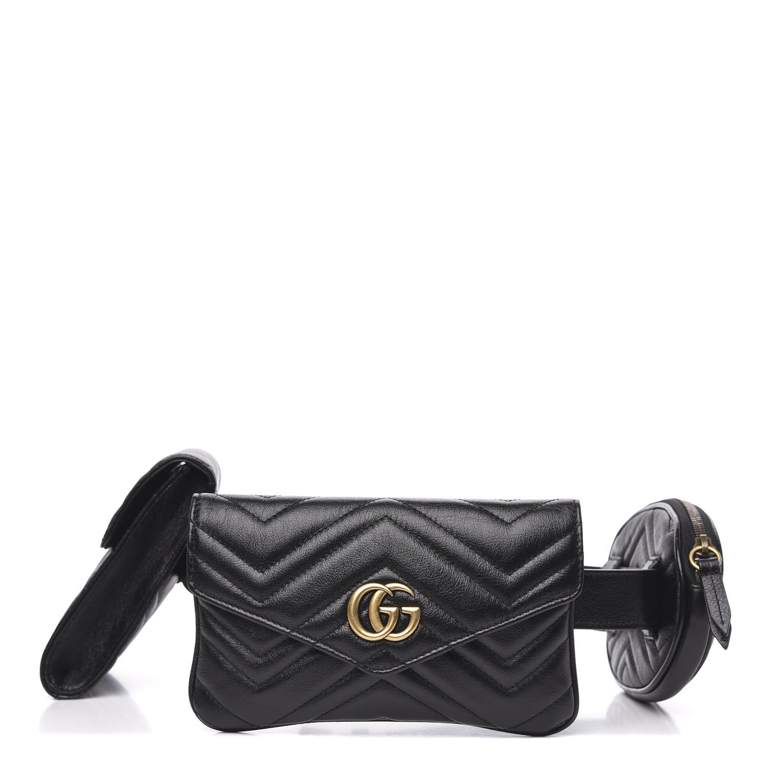 Gucci Calfskin Matelasse GG Marmont 2.0 Multi Belt Bag 85 34 Black 1 of 10