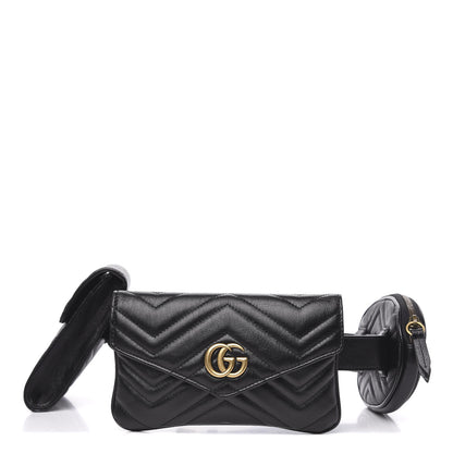 Gucci Calfskin Matelasse GG Marmont 2.0 Multi Belt Bag 85 34 Black 1 of 10