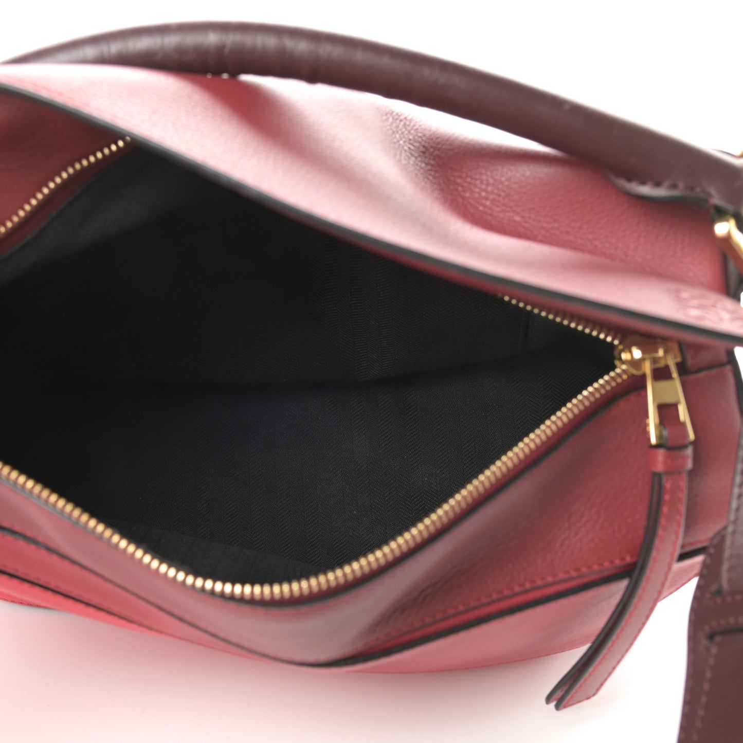 Calfskin Colorblock Medium Puzzle Bag Red